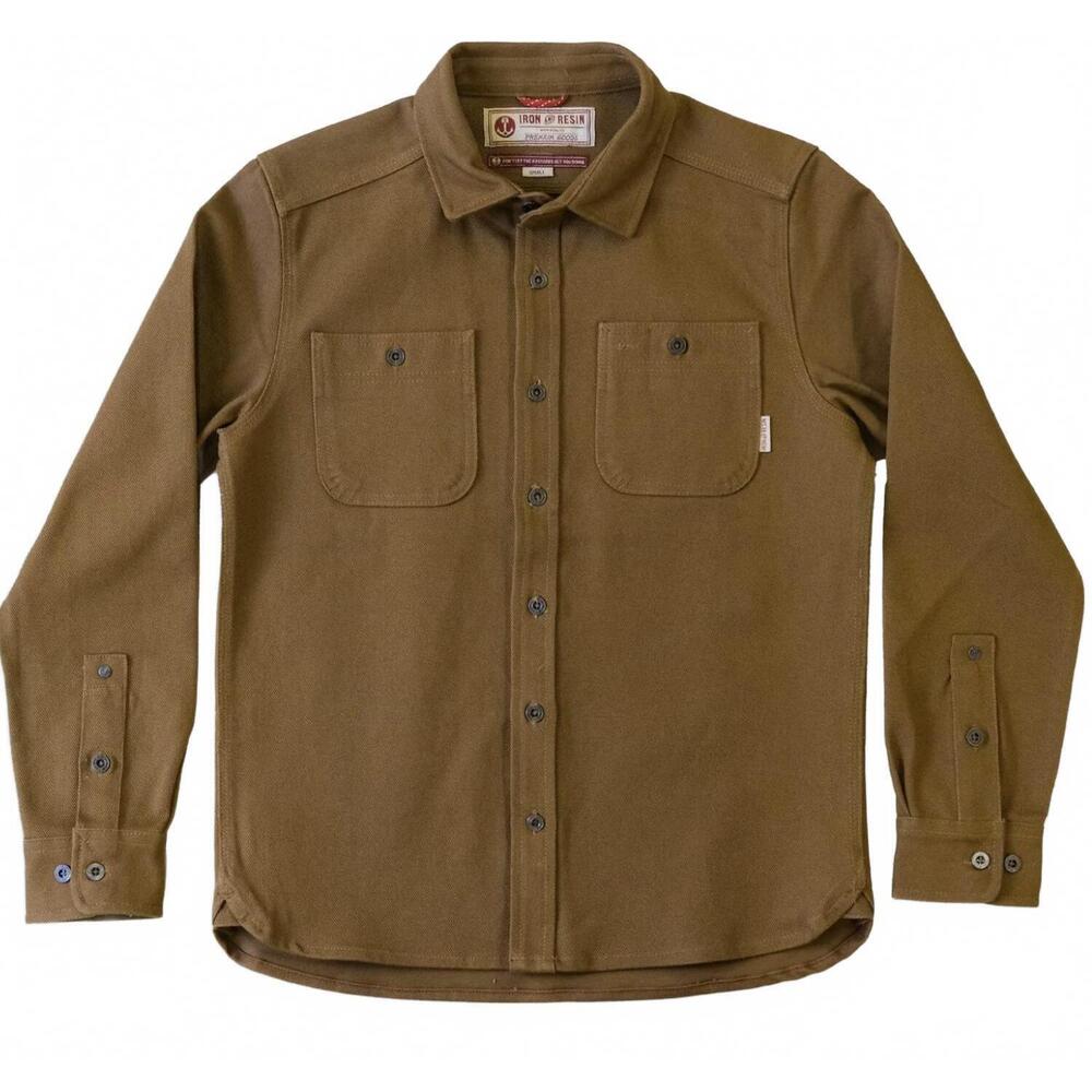 NEW IRON & RESIN men's workshop heavy twill shirt in tan